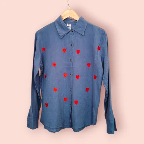 ColorPlay Linen Shirts: Solid Staples & Heart Embroidery Collection